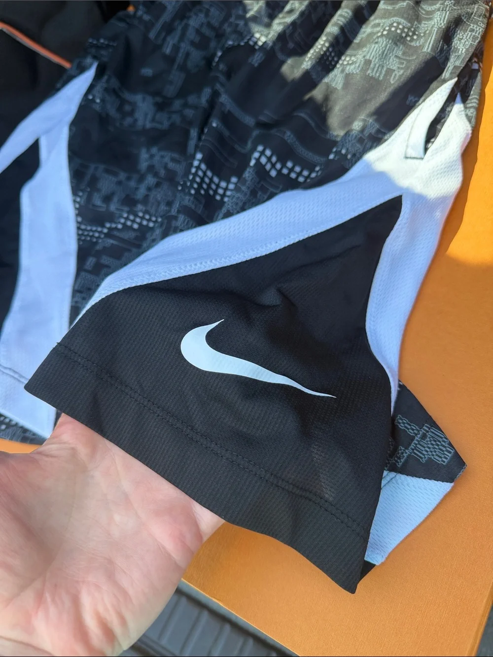 Nike Boys’ Dri-FIT Printed Training Shorts – Black/White/Grey